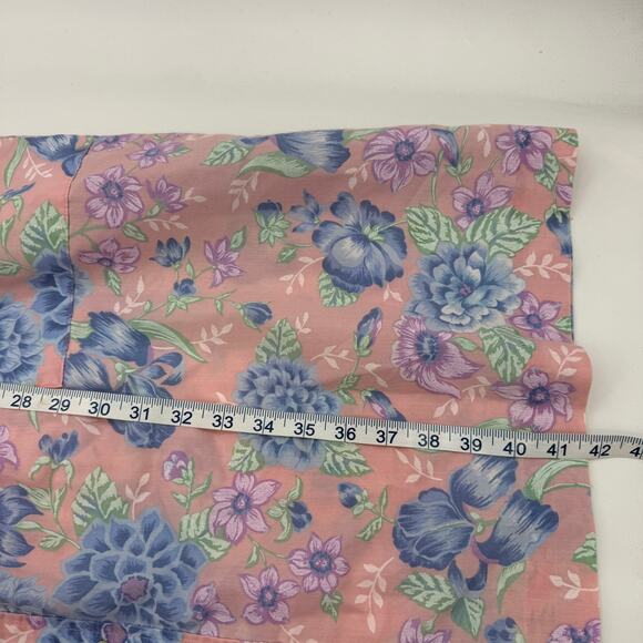 VTG MODELS COAT Womens House Jacket Floral Snap Cotton Size 8 Pockets Midi - Picture 10 of 10